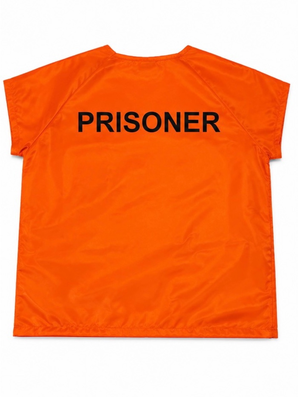 Orange Prisoner Costume Top Halloween Convict Shirt Cosplay Unisex Women Men XL - Picture 2 of 12
